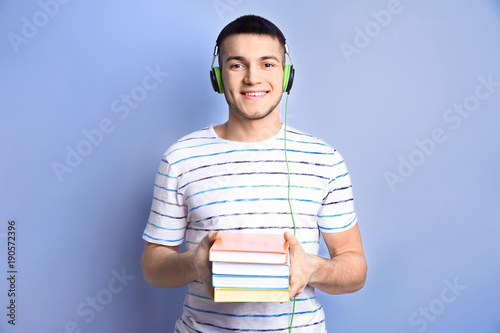 Man listening to audiobook ...