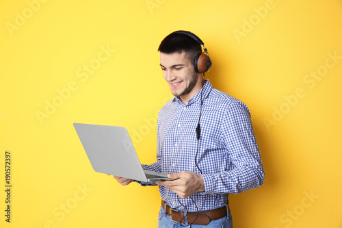 Man listening to audiobook ...