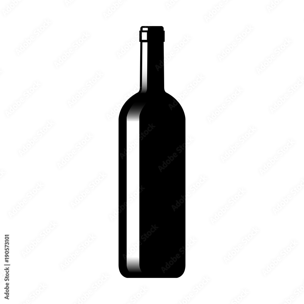 Silhouette of a glass wine bottle Silhouette of a glass wine bottle