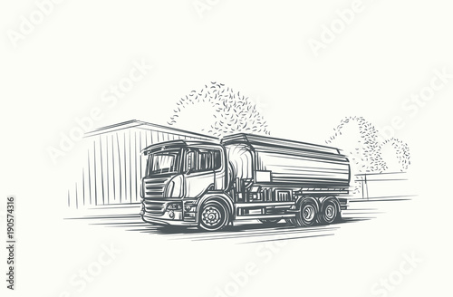 Euro Truck Cistern illustration. Vector. 