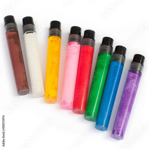 set of colored felt-tip pens
