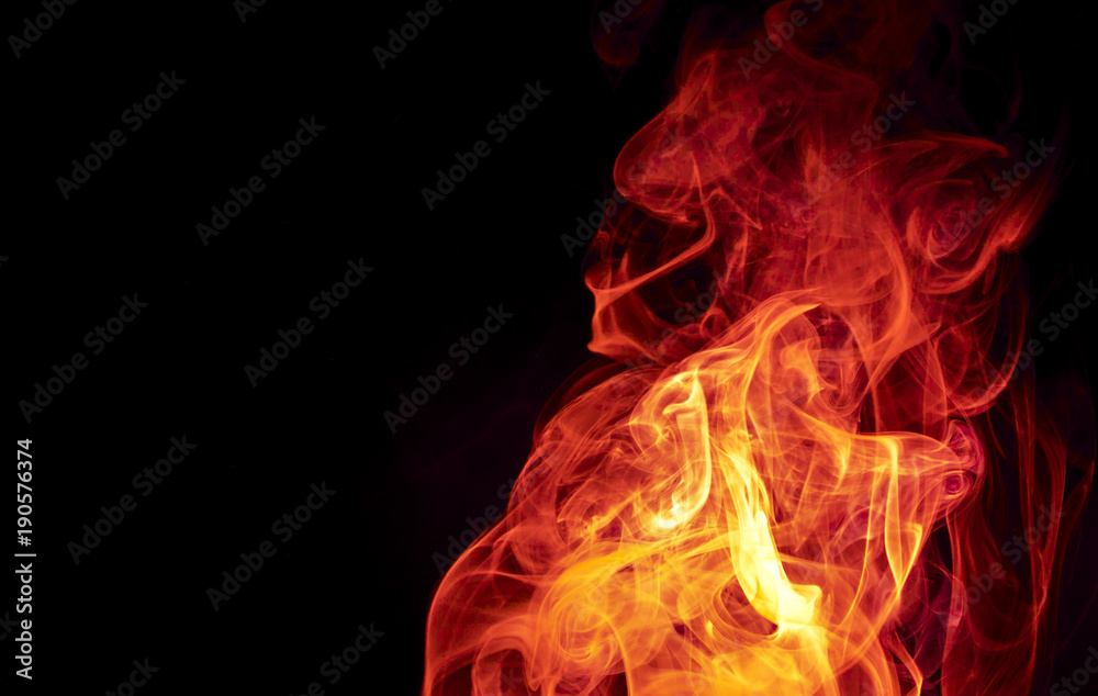 Fototapeta premium Red smoke on black background