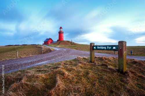 The Bovbjerg Fyr at the danish northern sea coast in Vestjylland photo