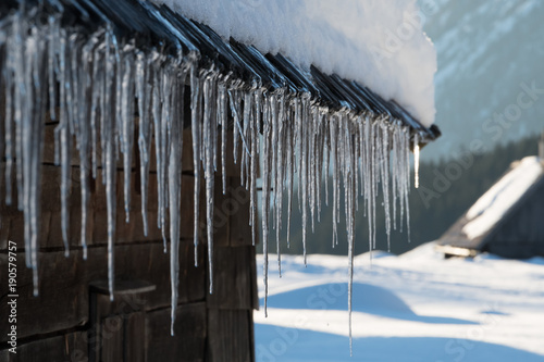 Icicles hanging from the Roof