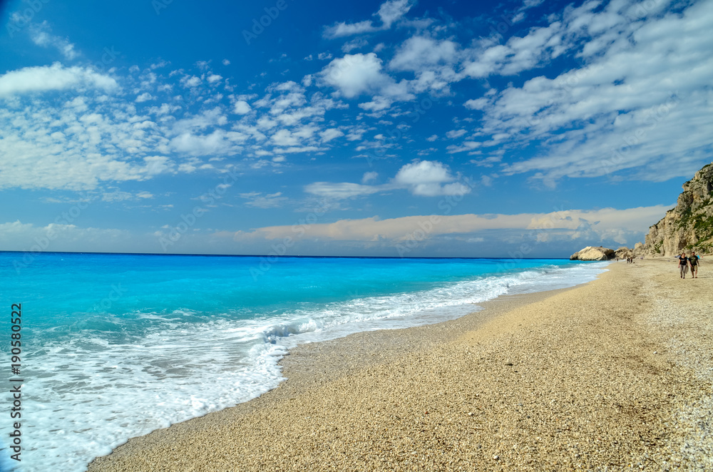 Obraz premium lefkada island greece beach background