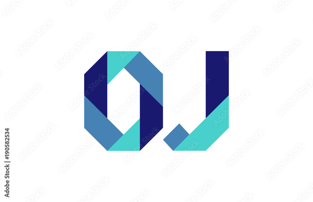 Fototapeta premium OJ Ribbon Letter Logo 