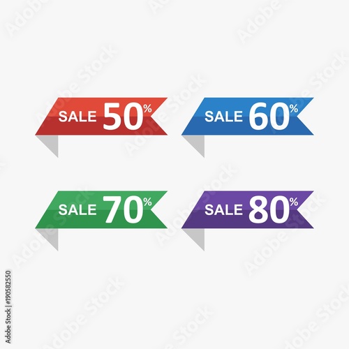 discount special sale banner set full color