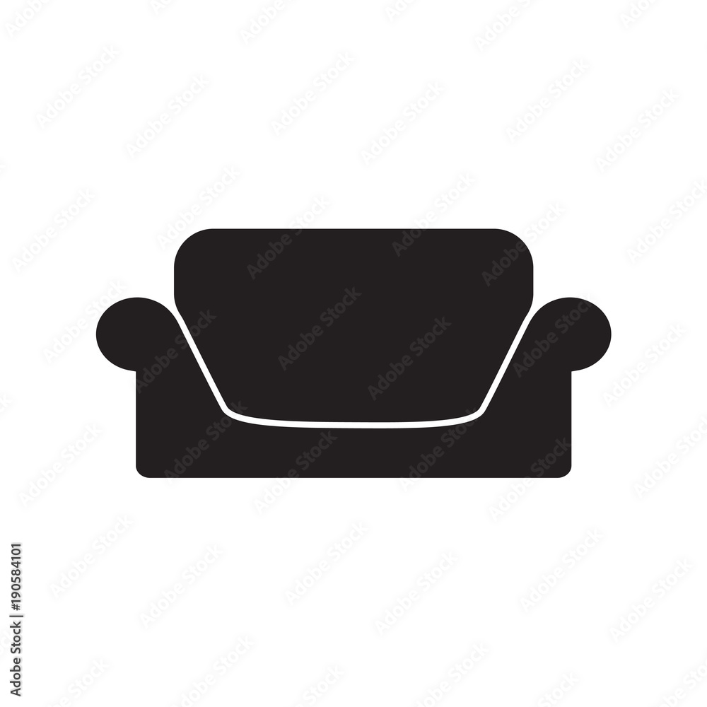 black sofa icon- vector illustration black sofa icon- vector illustration