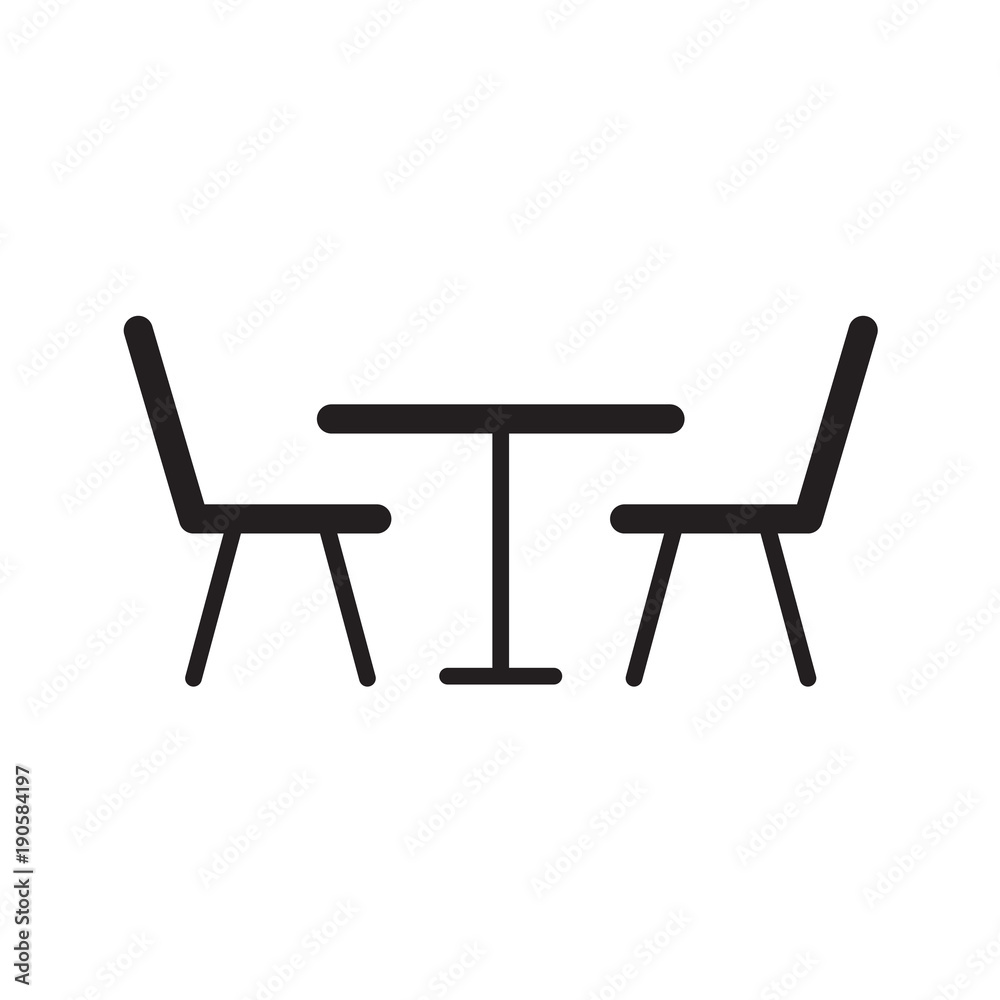 table and chairs icon- vector illustration table and chairs icon- vector illustration