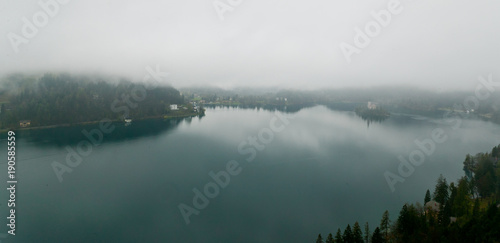 Bled lake during winter season photo