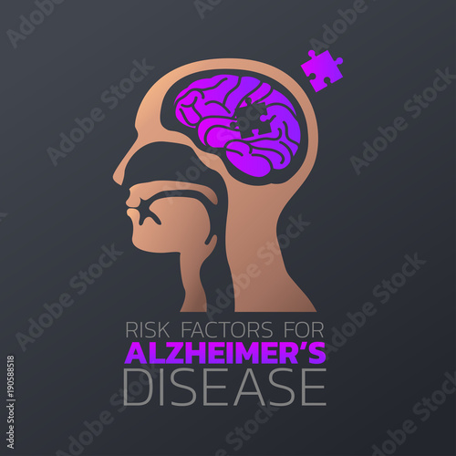 Risk factors for Alzheimer’s disease icon design, infographic health, medical infographic. Vector illustration