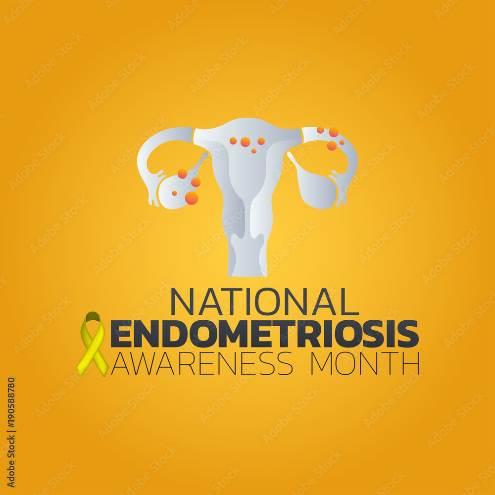 National Endometriosis Awareness Month icon design, infographic health