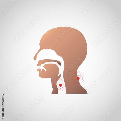 pain in the throat and neck icon design. Vector illustration