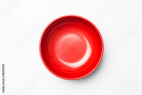 Red bowl on white background