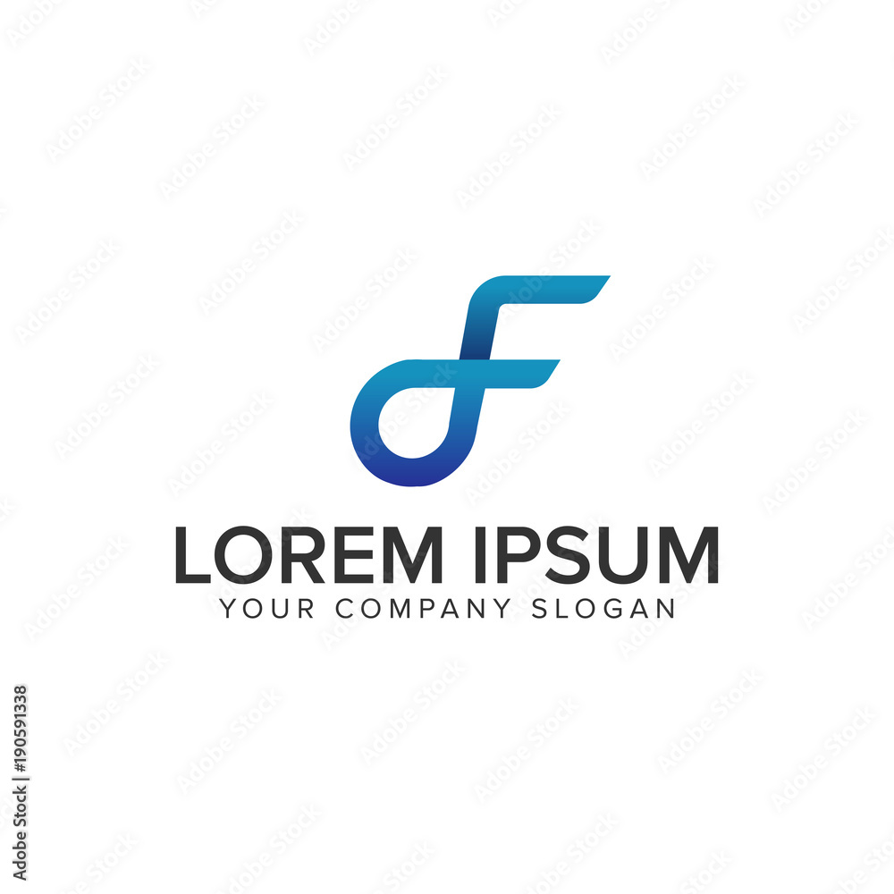 letter D and F logo design concept template. fully editable vector