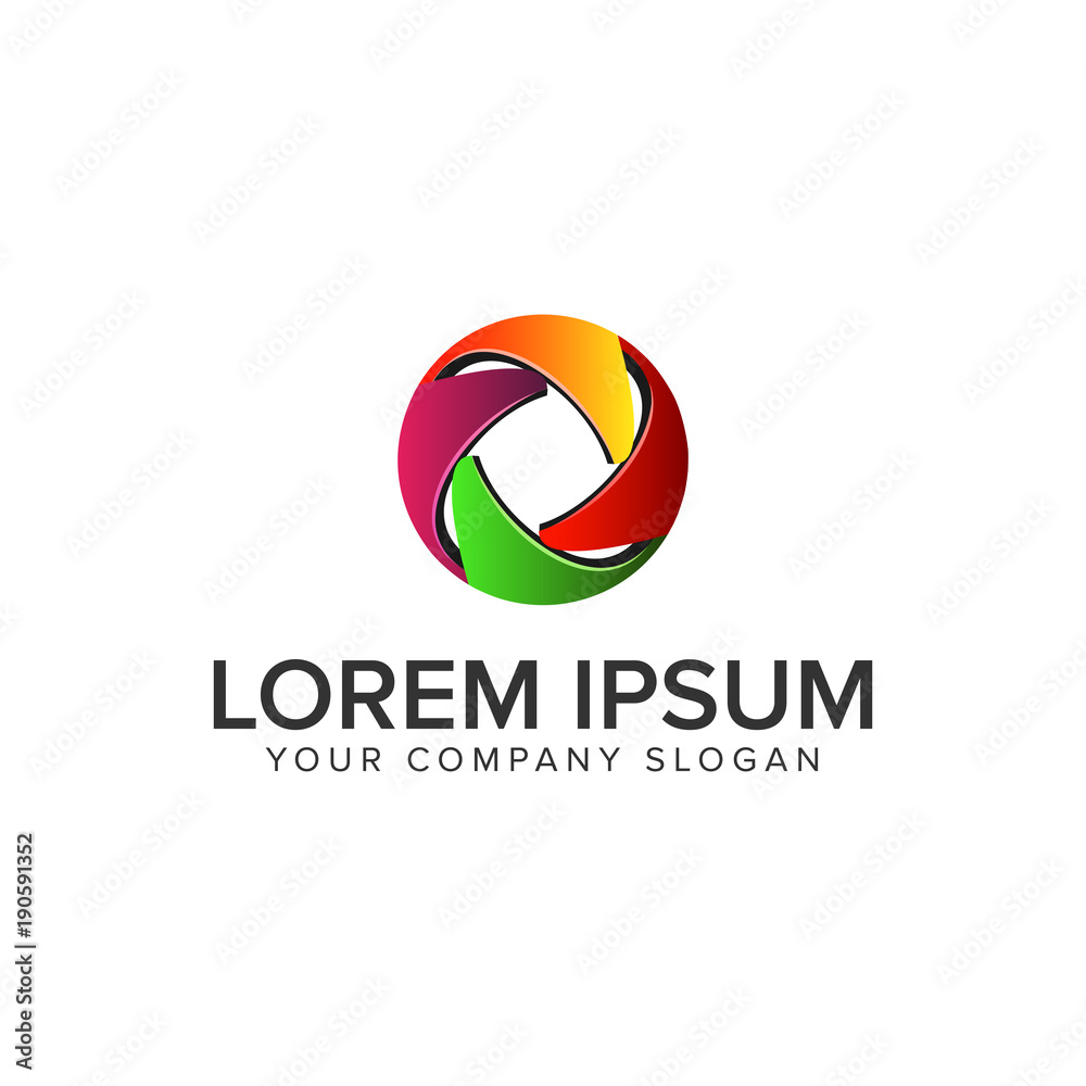 3d abstract circle colorful logo design concept template. fully editable vector 3d abstract circle colorful logo design concept template. fully editable vector