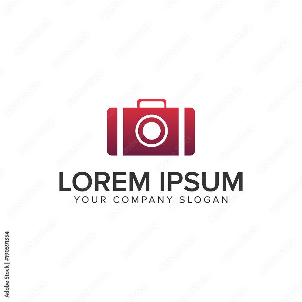 Camera bag logo. travel design concept template. fully editable vector Camera bag logo. travel design concept template. fully editable vector