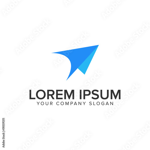 modern paper airplane logo design concept template. fully editable vector