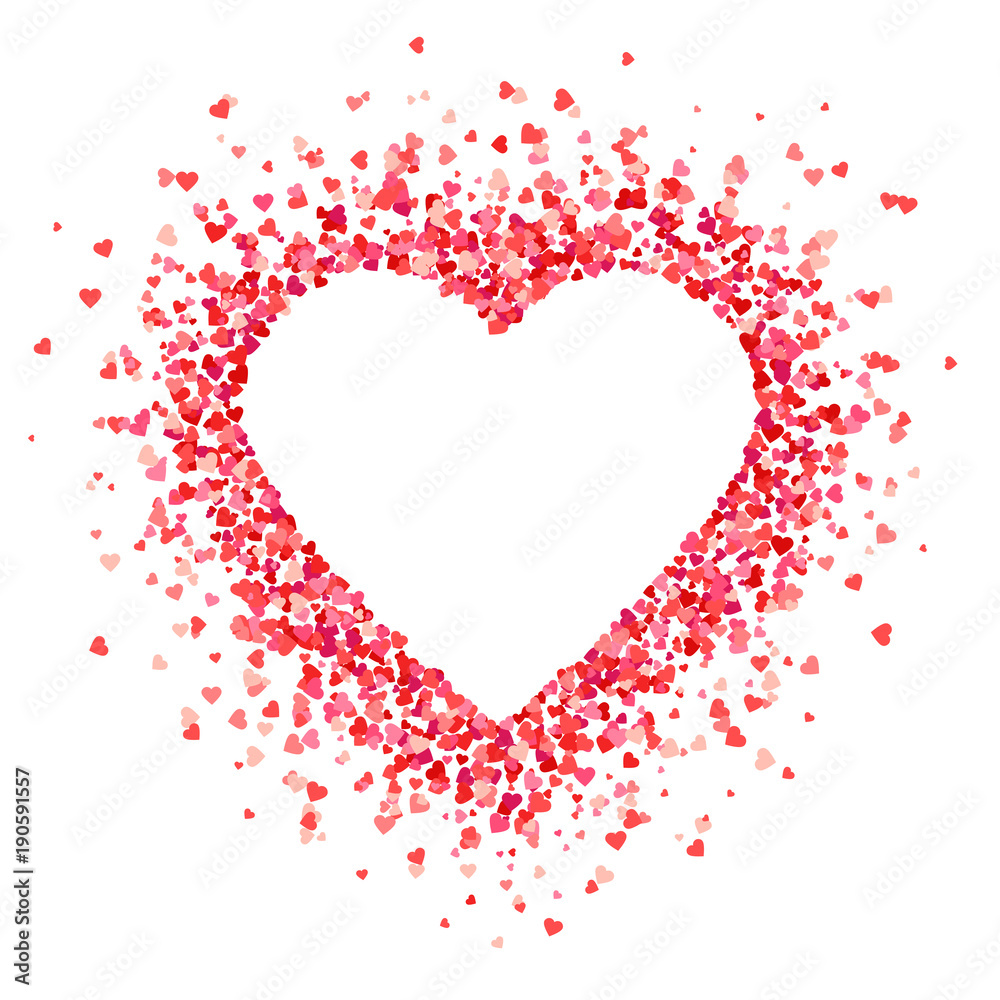 Heart shape background with red hearts Heart shape background with red hearts