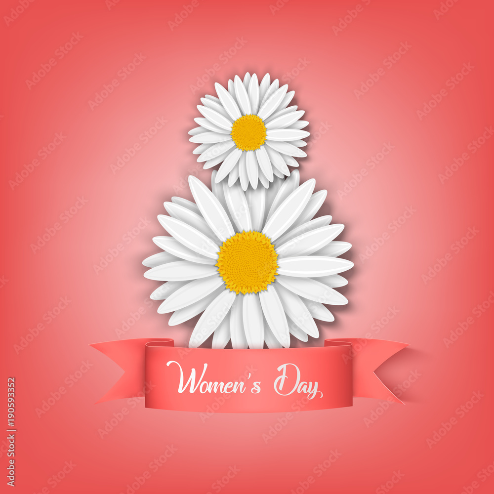 8 March. Women's Day. Pink Ribbon 8 March. Women's Day. Pink Ribbon