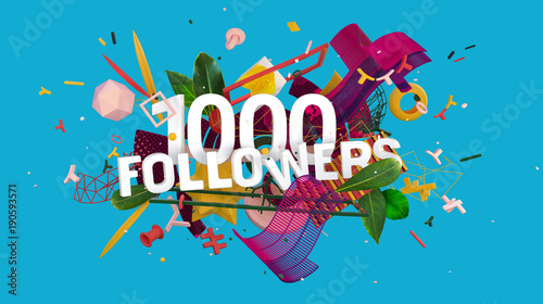 Canvas Print 1000 followers greeting card