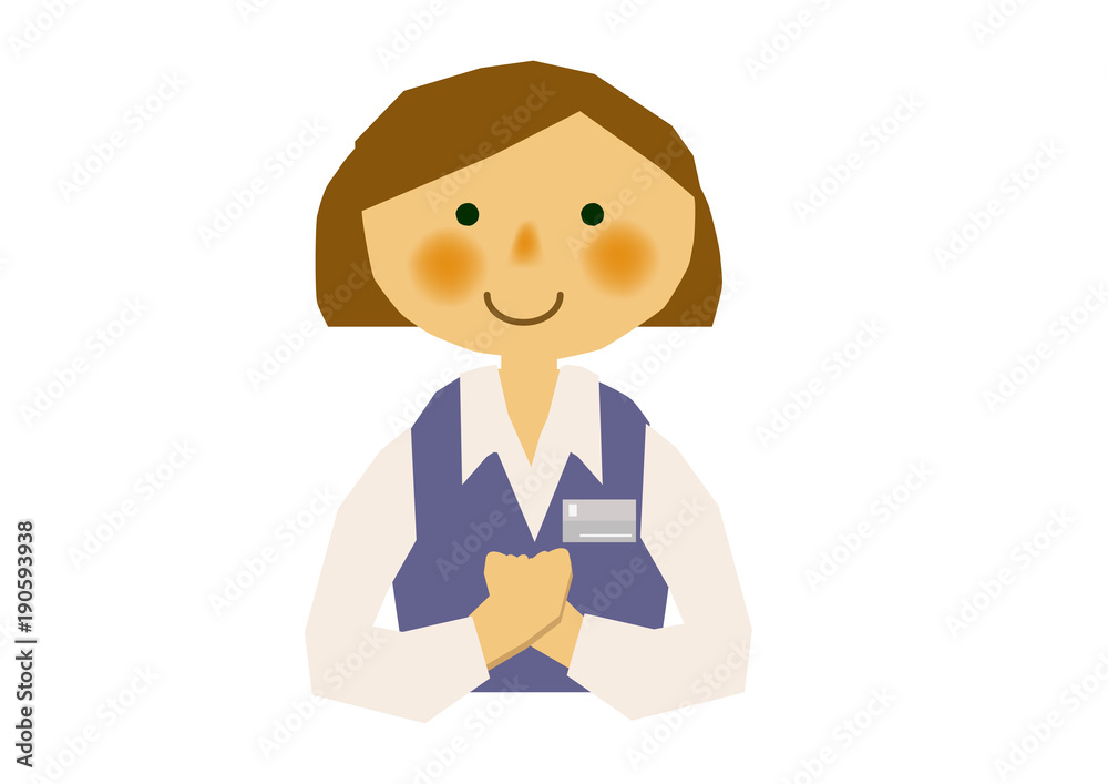 受付 事務員 案内役のイラスト 若い女性の会社員 Stock Vector Adobe Stock