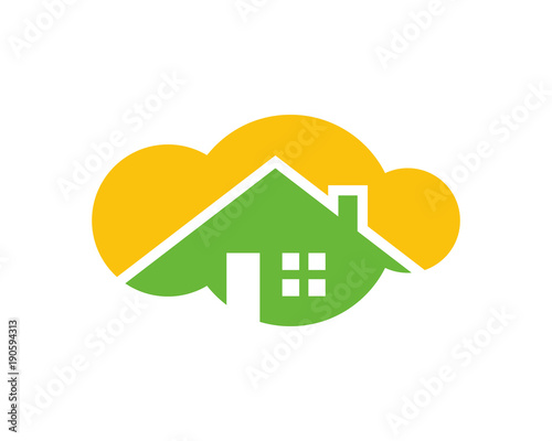 cloud house housing home residence residential residency real estate image vector icon 1