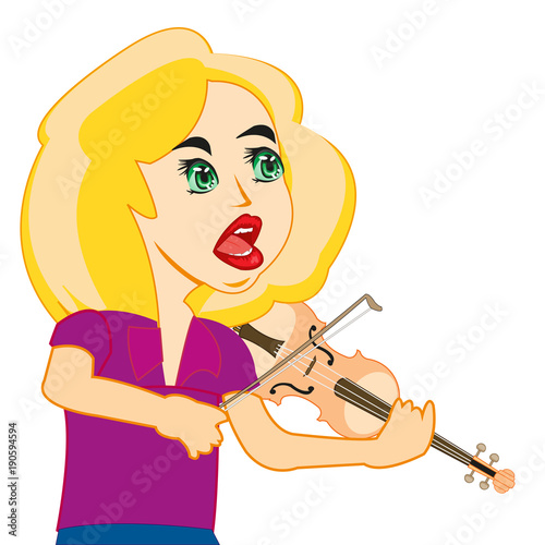 Girl plays on violin