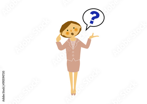 女性秘書、案内状のイラストレーション。