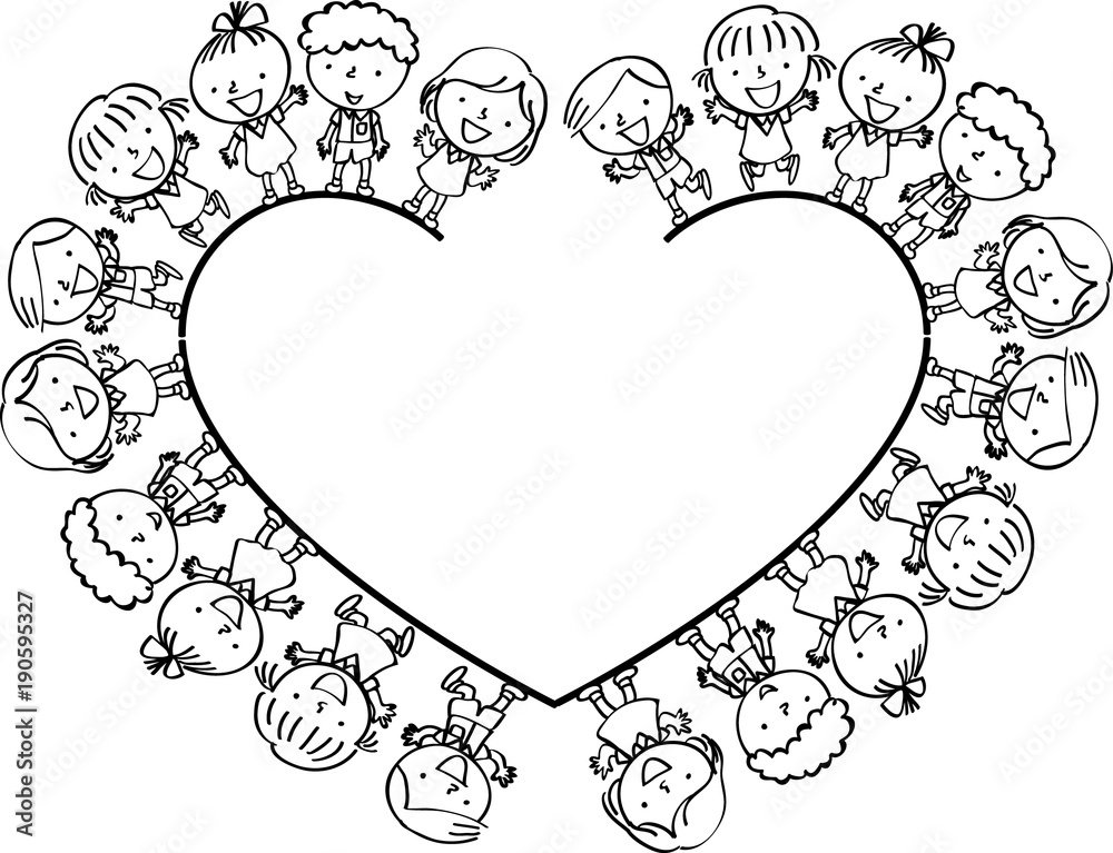 kids with heart shape kids with heart shape