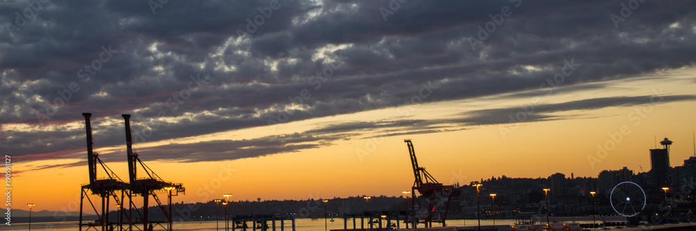 Cranes and Docks at night