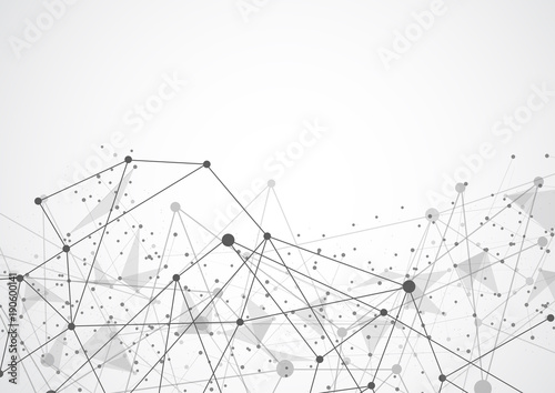 Connection technologies for business. Futuristic network shape on white background. Vector illustration