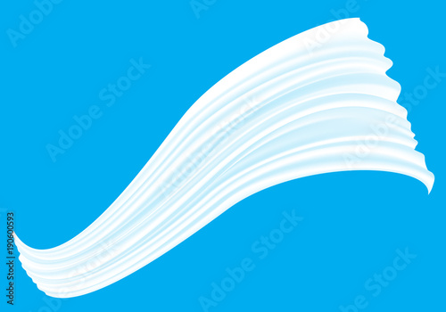 Fototapeta Naklejka Na Ścianę i Meble -  Abstract white fabric wave flying on blue sky luxury background vector illustration.