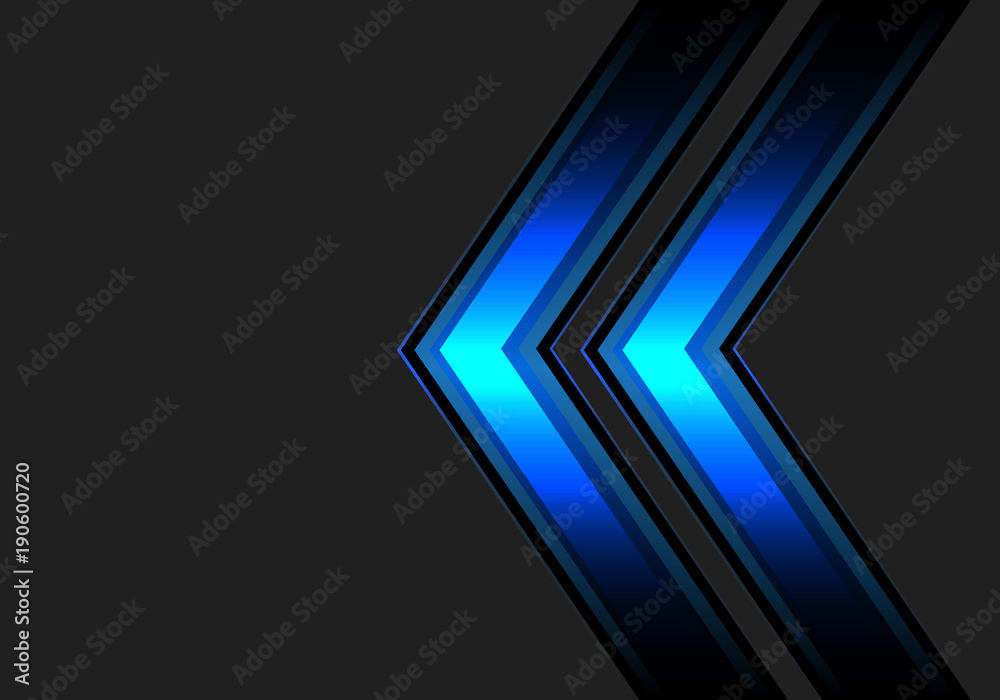 Abstract blue double arrow light on dark gray design modern futuristic background vector illustration. Abstract blue double arrow light on dark gray design modern futuristic background vector illustration.