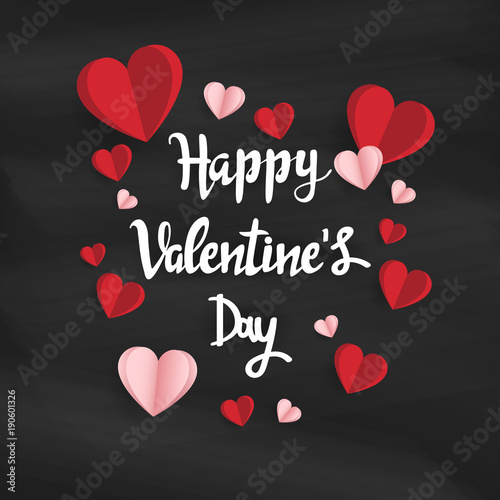 Happy valentine day. with creative love composition of the hearts. Vector illustration
