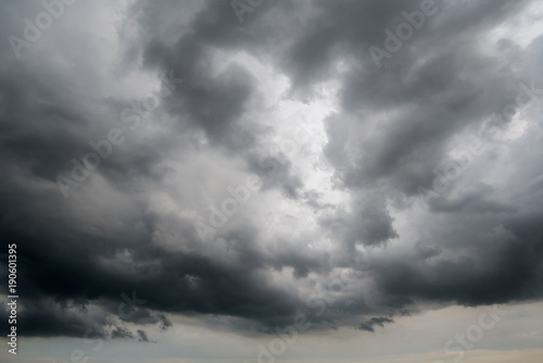 dark storm clouds with background,Dark clouds before a thunder-storm.