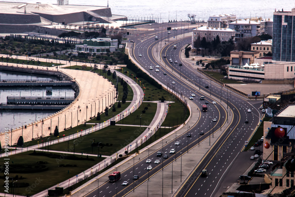 Fototapeta premium Asphalt road on the coast
