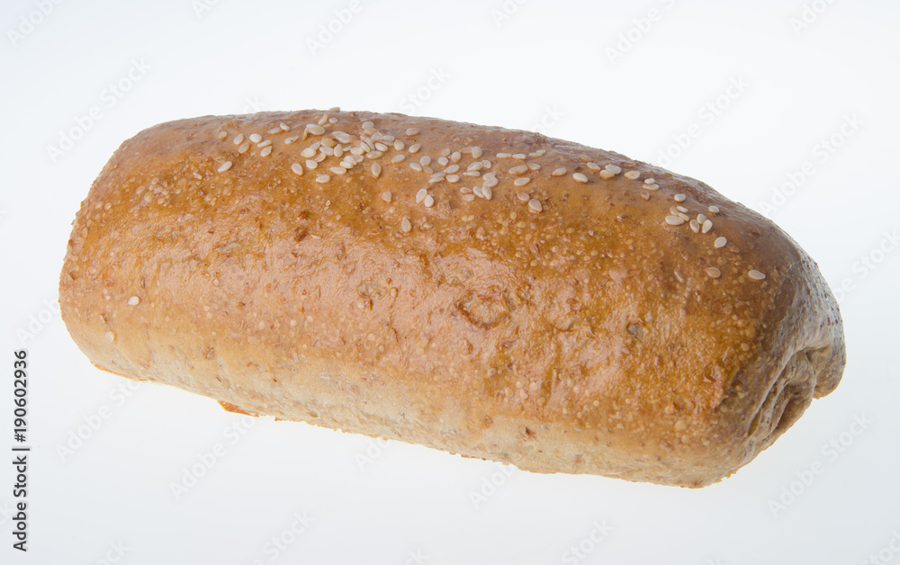 bread, homemade whole wheat bread on a white background bread, homemade whole wheat bread on a white background