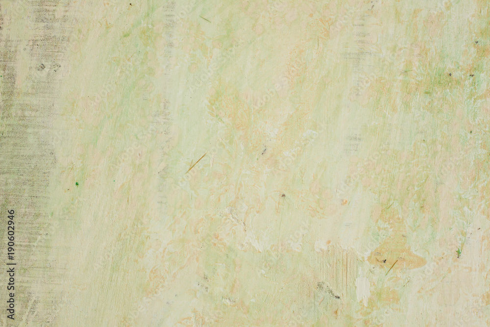 Fototapeta premium Old gray concrete wall with scuffs and putty green primer, texture background