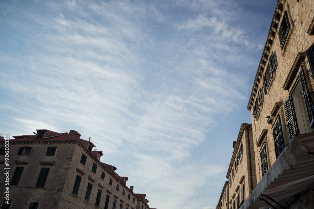 Obraz premium Historic Houses in the Old Town of Dubrovnik, Croatia