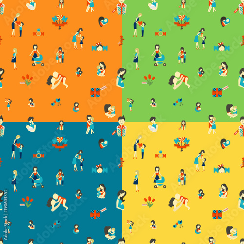 Wallpaper Mural Mothers Day Seamless Pattern Torontodigital.ca