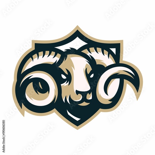 Animal Head - ram - vector logo/icon illustration mascot