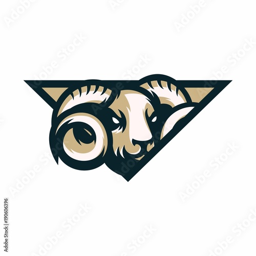 Animal Head - ram - vector logo/icon illustration mascot