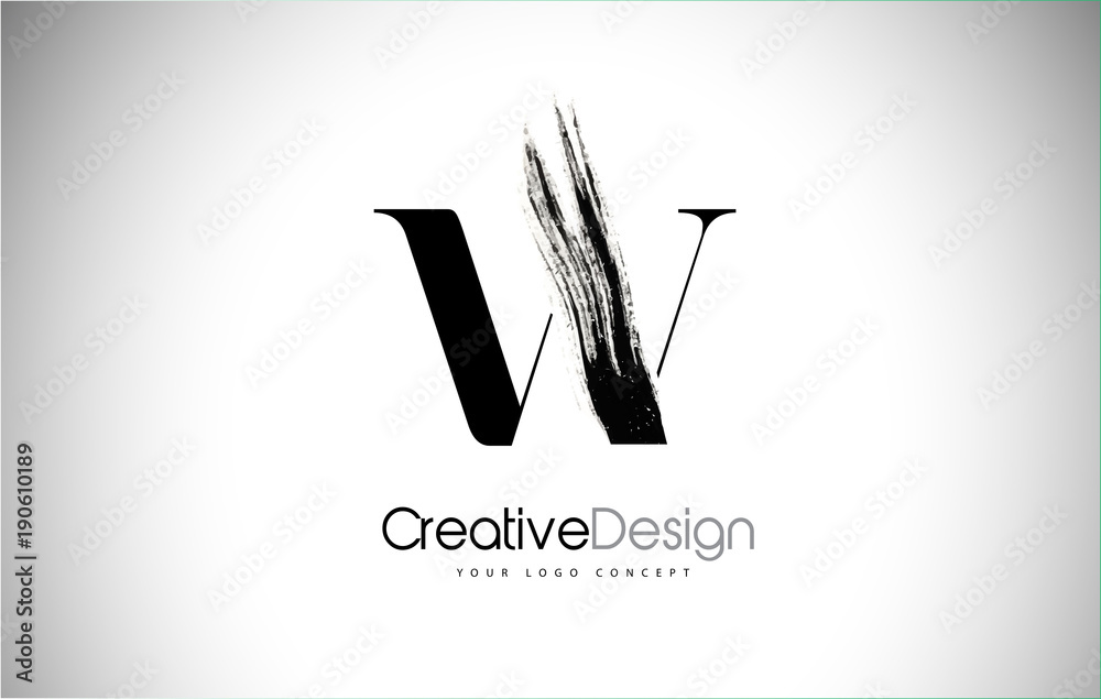W Brush Stroke Letter Logo Design. Black Paint Logo Leters Icon. W Brush Stroke Letter Logo Design. Black Paint Logo Leters Icon.