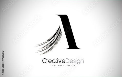 A Brush Stroke Letter Logo Design. Black Paint Logo Leters Icon.