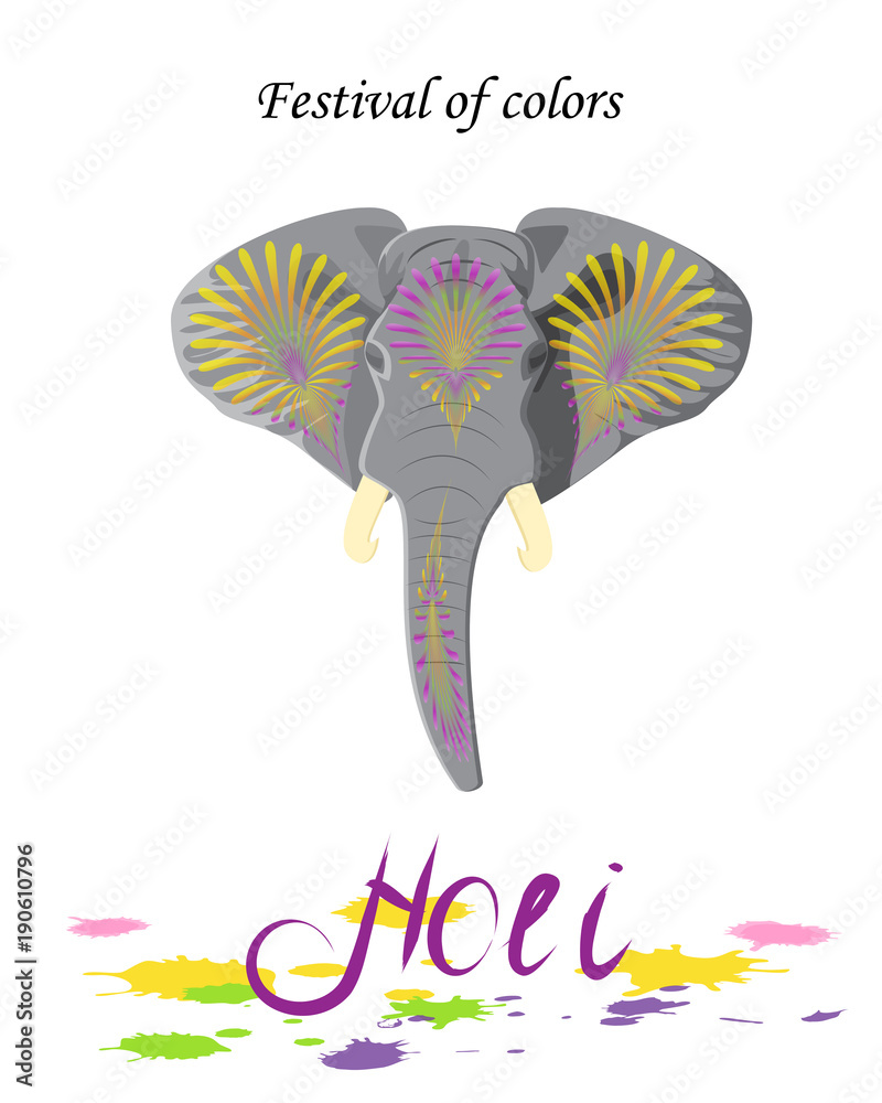 Holi indian spring festival of colors background vector illustra