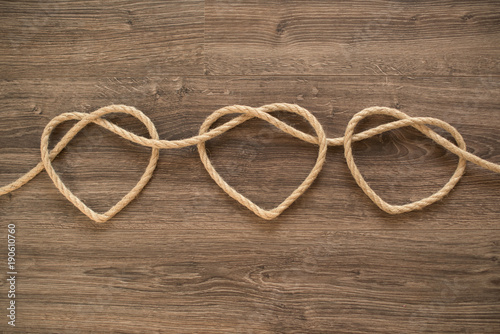 Three rope hearts