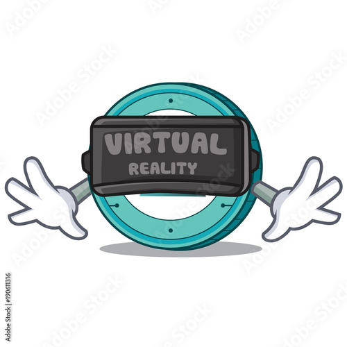 With virtual reality Salt coin mascot cartoon