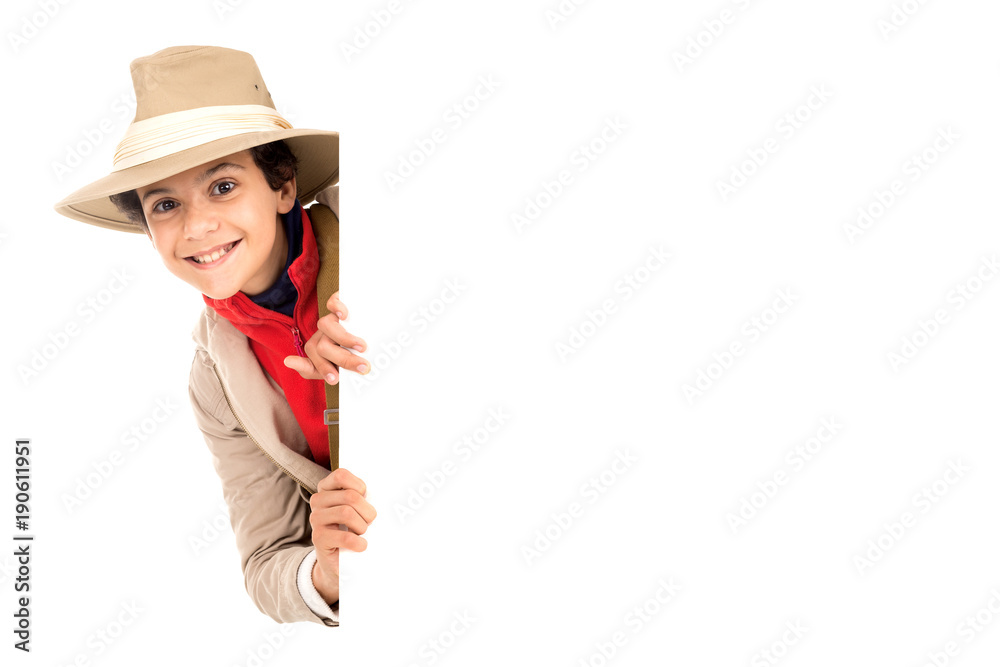 Boy in safari clothes