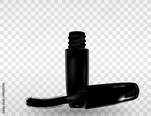 Model of a jar of mascara for eyelashes. Vector Illustration